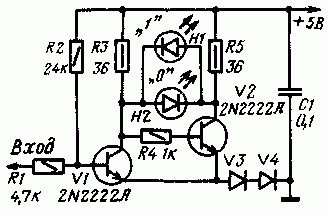 Схема ПРОСТОЙ ЛОГИЧЕСКИЙ ПРОБНИК