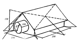 конструкция двухскатной палатки из капрона