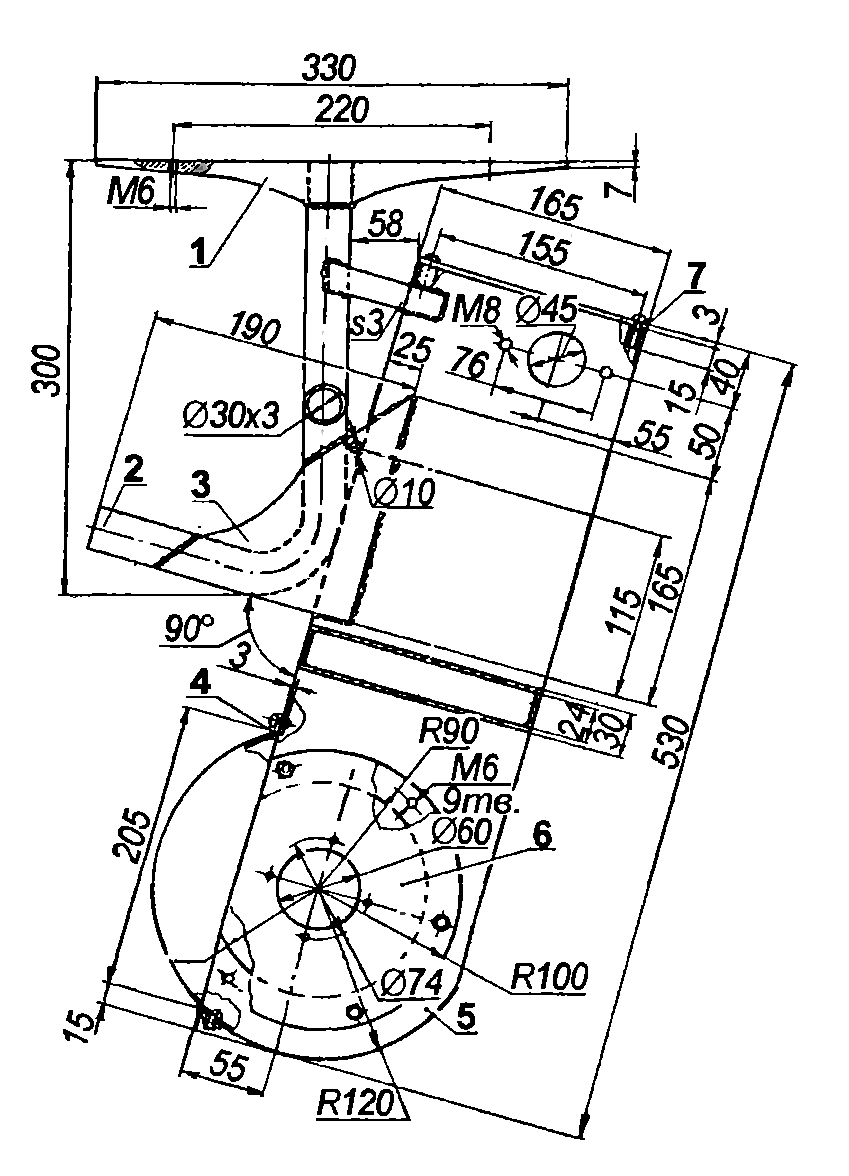 Корпус второй ступени цепного редуктора