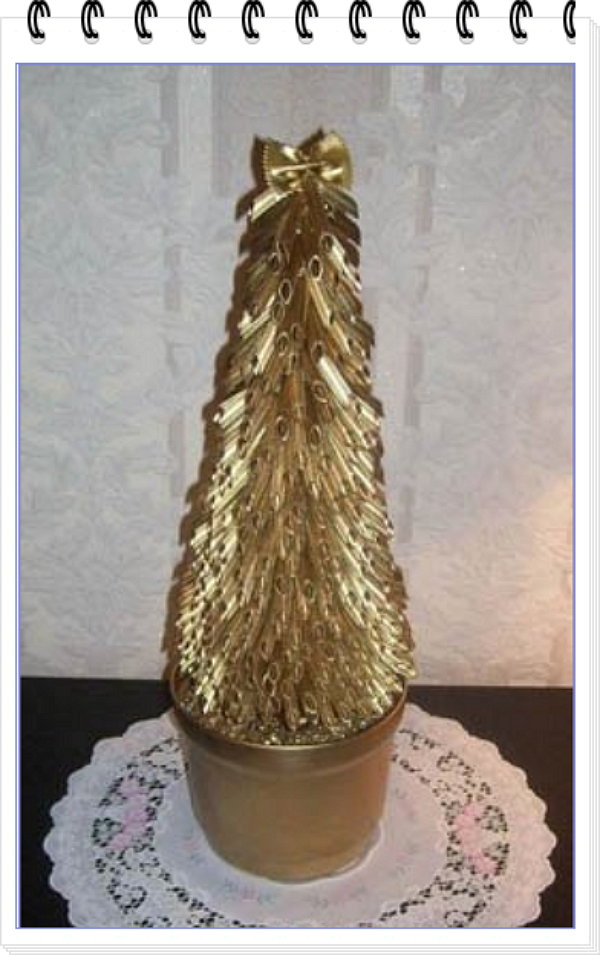 Рветильник-елка из бросовых материалов