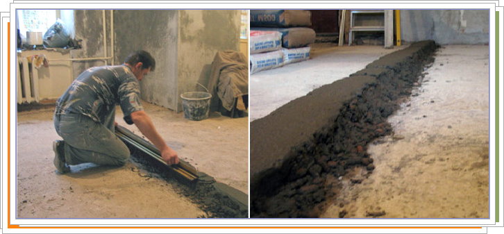 стяжка, выставление маячков