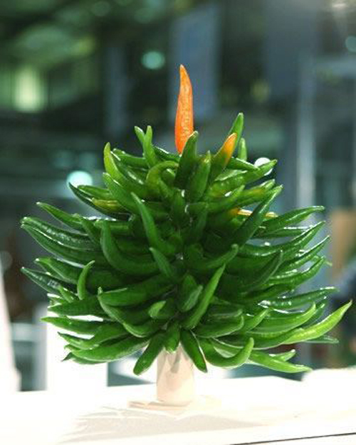 Самодельная новогодняя ёлочка из перца